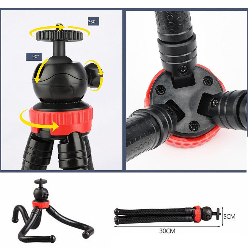 Flexible Mini Tripod with Ball Head for Slr Gopro Dji and Other Action Cameras - 30cm x 5cm