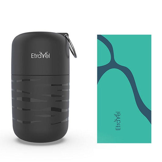 Large Double-sided Fleece Bath Towel - Quick-drying Black