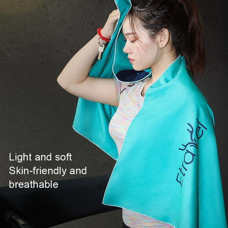 Large Double-sided Fleece Bath Towel - Quick-drying Black