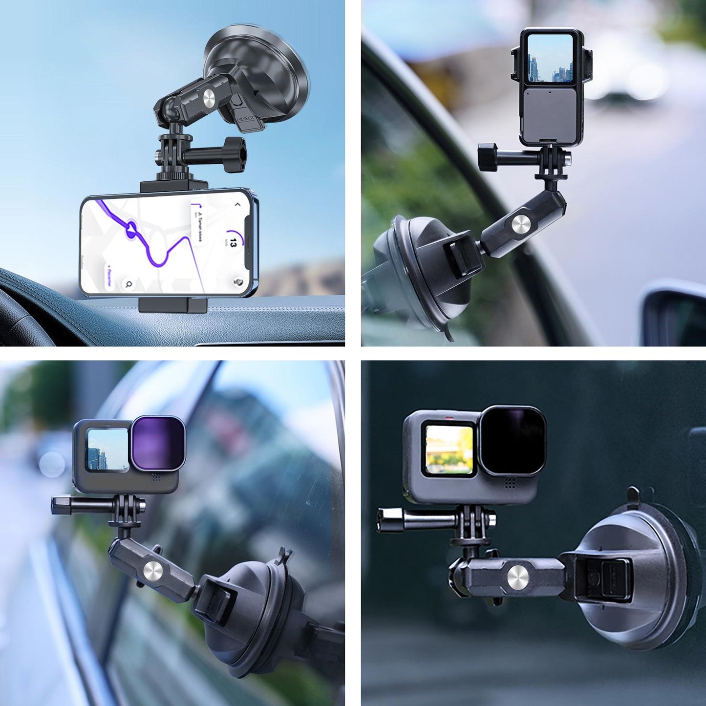 Adjustable 360 Degree Suction Cup For Car Action Cameras