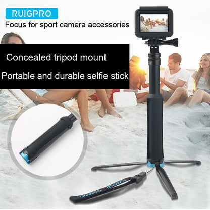 Foldable Tripod Selfie Stick For Action Cameras - 23.5-81Cm Length