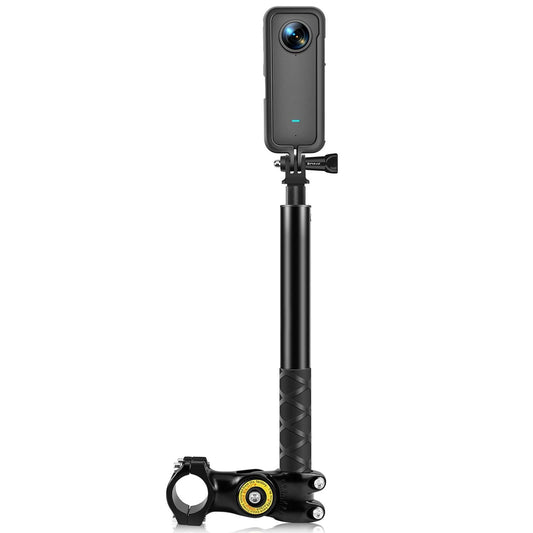 Handlebar Mount Camera Bracket with Monopod Stand for Bikes