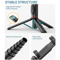 Rotatable Bluetooth Selfie Stick with Fill Light and Remote Control