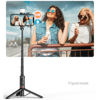 Rotatable Bluetooth Selfie Stick with Fill Light and Remote Control
