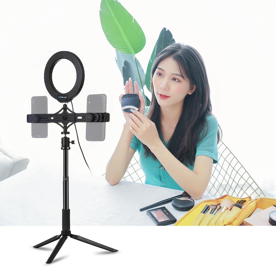 Live Broadcast Phone Bracket & Tripod Mount with Extension Rod & 6.2 Inch Led Ring Light Kit
