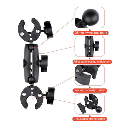 Adjustable Dual-head Handlebar Mount for Motorcycle Selfie Stick