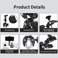 Aluminum Handlebar Magic Arm Rod Mount with Crab Clamp