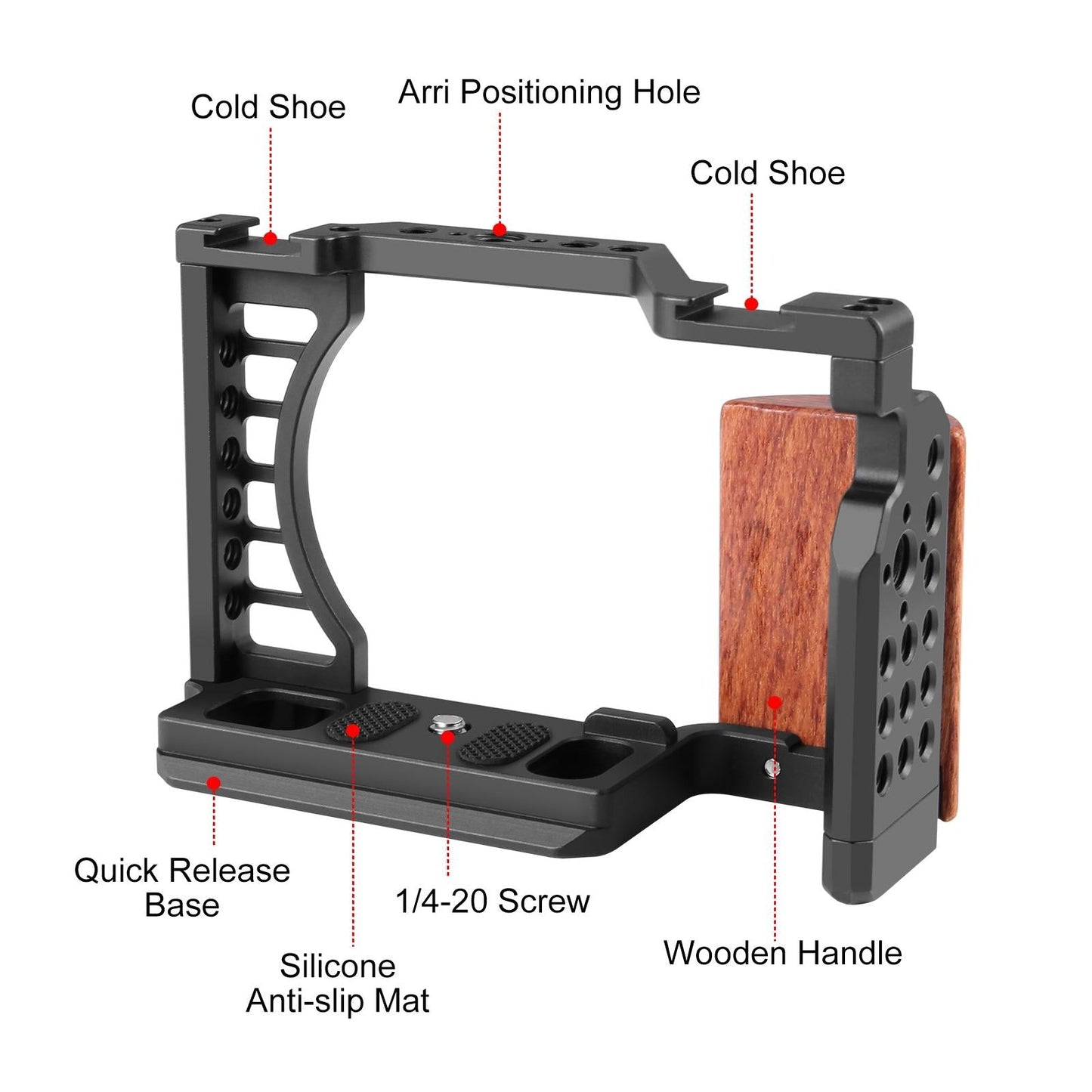 Sony Zv-E1 Camera Cage Stabilizer With Wood Handle