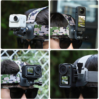 Adjustable 360 Degree Head Strap For Action Cameras - Camouflage