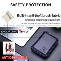 Men'S Leather Card Holder Casual Driver License Wallet - Black