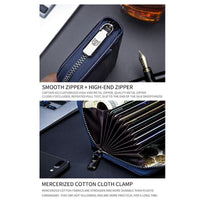 Men'S Leather Card Holder Casual Driver License Wallet - Black