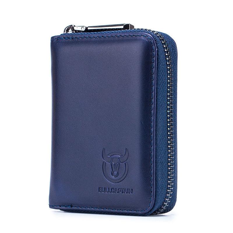 Men'S Leather Card Holder Casual Driver License Wallet - Black