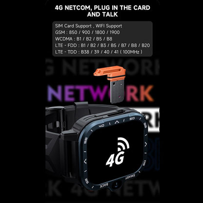 2.02 Inch Android 8.1 Full Network Wifi Card Bluetooth Smart Watch - Navy Blue