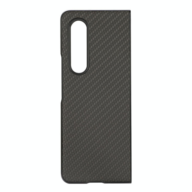 For Samsung Galaxy z Fold4 5G Carbon Fiber Texture Leather Phone Case - Pu Material - Black