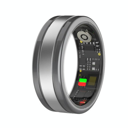 Smart Ring With Heart Rate Blood Oxygen Sleep Tracking - R18 Size 9 - Black