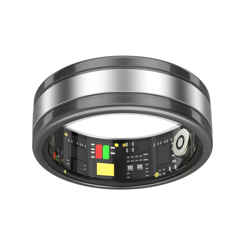 Smart Ring With Heart Rate Blood Oxygen Sleep Tracking - R18 Size 9 - Black