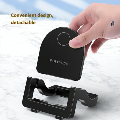 15W Vertical Wireless Fast Charger With Phone Holder - Black