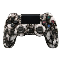 Wireless Bluetooth Game Controller for Ps4 with Dual Vibration and Light Strip - White