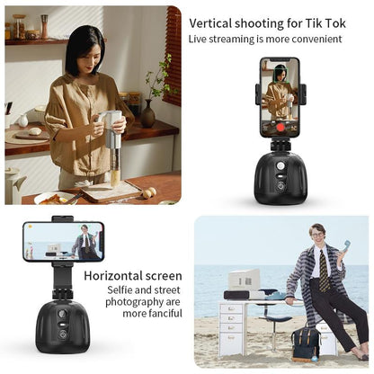 Smart 360 Degree Live Video Recording Desktop Stabilizer - White