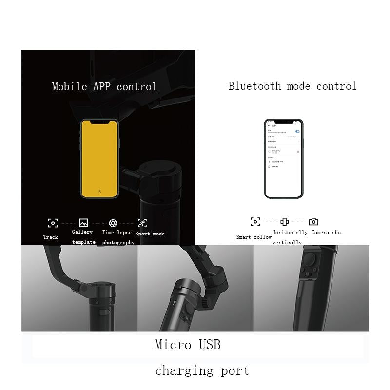 Smart Handheld Mobile Stabilizer - Anti-shake - Black