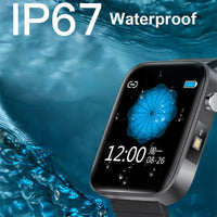 1.54 Inch Body Temperature Monitoring Smart Watch With Flashlight Function Black