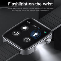 1.54 Inch Body Temperature Monitoring Smart Watch With Flashlight Function Black