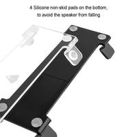 Anti-vibration Desktop Bracket for Bluetooth Speaker - Universal Acrylic Design - Black