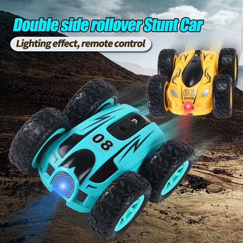 Double Sided 2.4g Mini Rc Car - High Speed Remote Control Toy - English Box 08 Blue