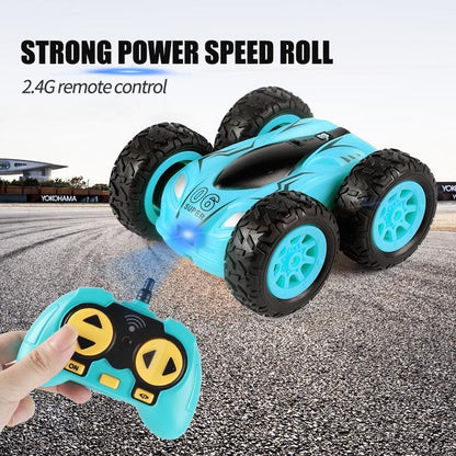 Double Sided 2.4g Mini Rc Car - High Speed Remote Control Toy - English Box 08 Blue