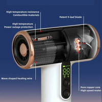 Rechargeable Hair Dryer 3 Speeds Adjustable White