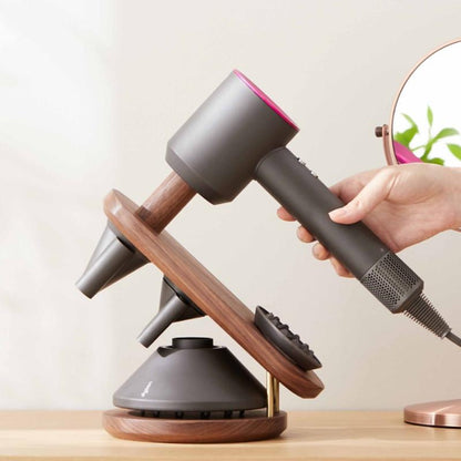 Black Walnut Hair Dryer Storage Bracket - Solid Wood