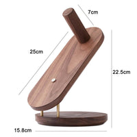 Black Walnut Hair Dryer Storage Bracket - Solid Wood