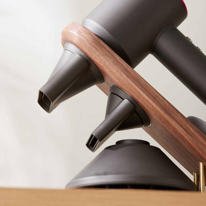 Black Walnut Hair Dryer Storage Bracket - Solid Wood
