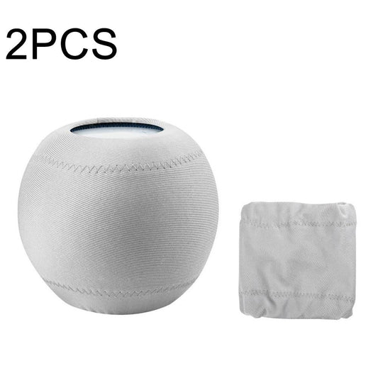 Protective Cloth Cover for Homepod Mini Speaker - Set of 2 - Light Gray