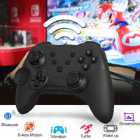 Wireless Bluetooth Game Console Handle for Nintendo Switch with Vibrating Gyroscope - Black