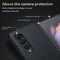For Samsung Galaxy Z Fold4 5G Handmade Leather Shockproof Tpu Case - Green