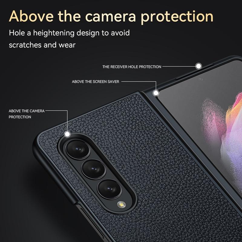 For Samsung Galaxy Z Fold4 5G Handmade Leather Shockproof Tpu Case - Green