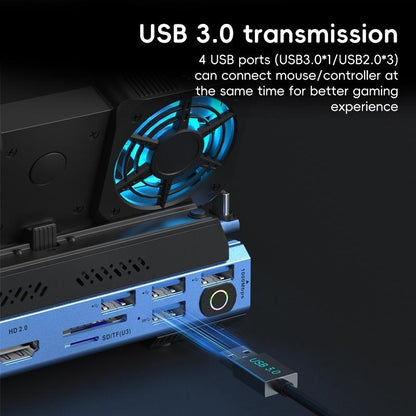 9-In-1 Usb-C Gaming Dock With Detachable Fan - Blue / Black