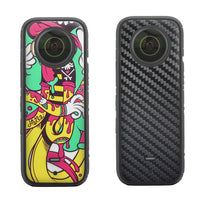 Protective Film Stickers for Dji Insta360 X3 Panoramic Camera - Panda + Carbon Pattern Red