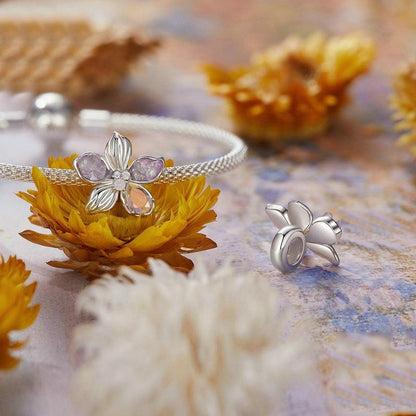 925 Sterling Silver Opal Flower Silicone Diy Beads