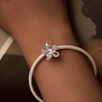 925 Sterling Silver Opal Flower Silicone Diy Beads