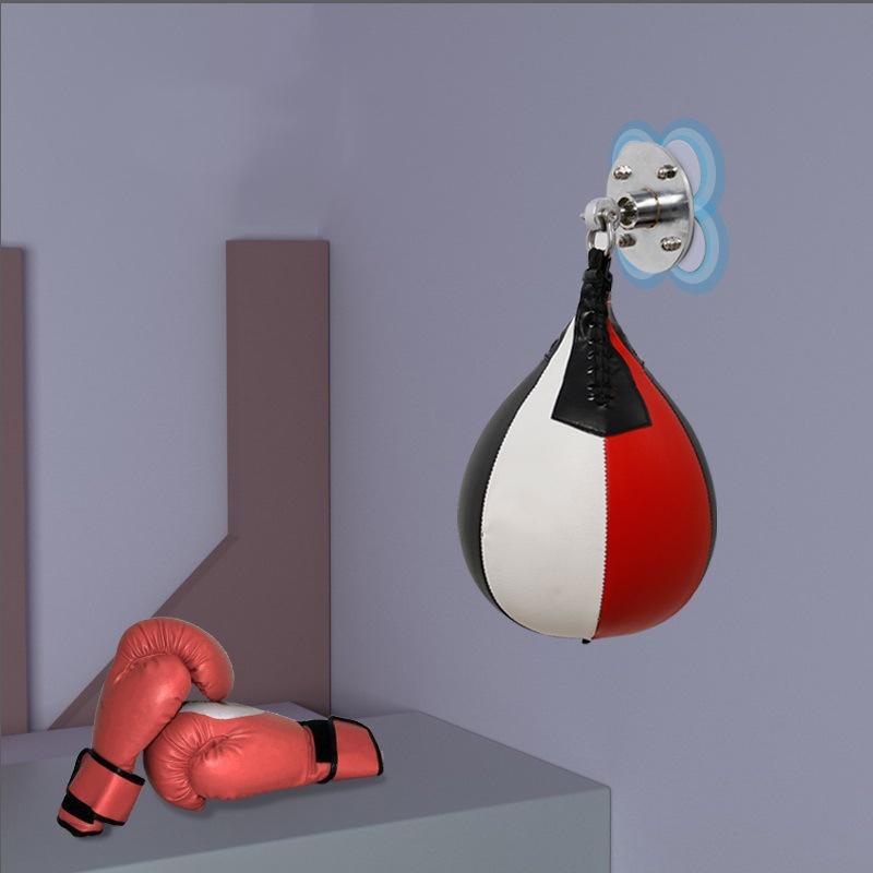 Black And White Suspended Pear-Shaped Speed Ball For Boxing - Black Red White