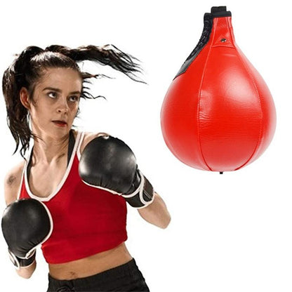 Black And White Suspended Pear-Shaped Speed Ball For Boxing - Black Red White