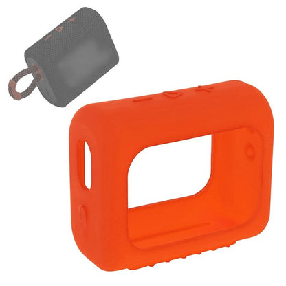 Portable Silicone Cover for Jbl Go3 Speaker with Carabiner - Red