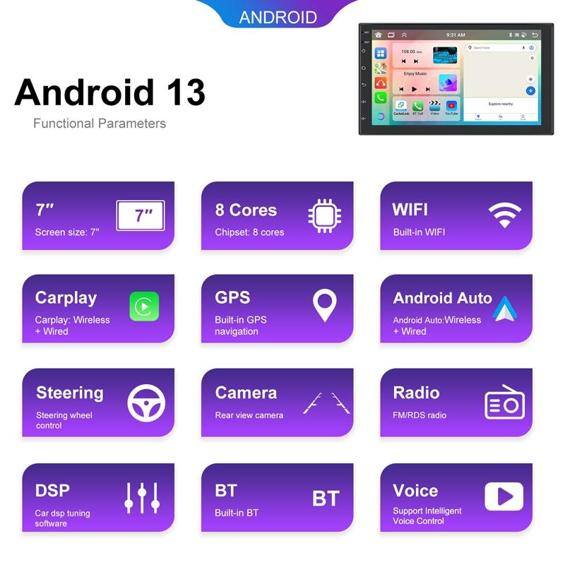 Universal Wireless Carplay Car Navigation Center - 13.0 Monitor - Standard 9Inch