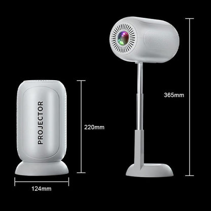 Android 11 Wifi6 4K Mini Projector With Hidden Lift And Gimbal - White