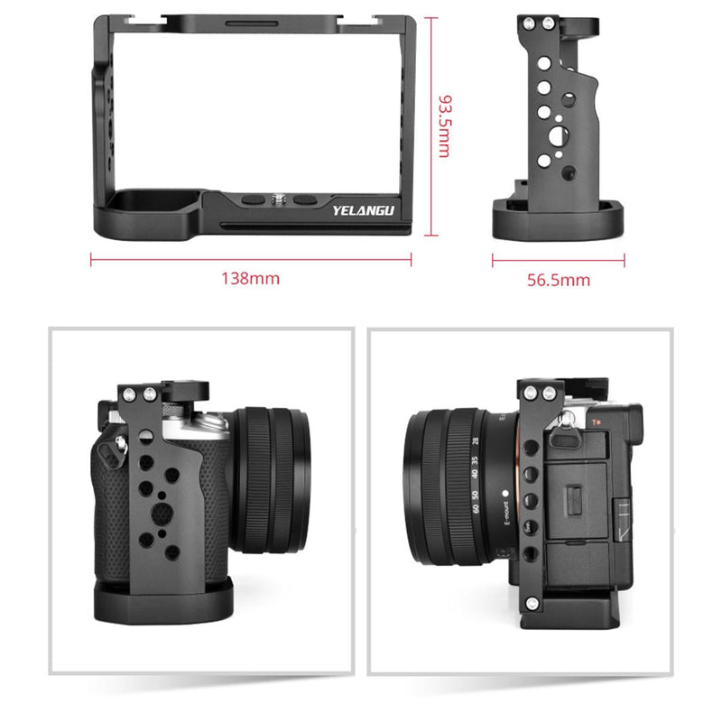 Video Camera Cage Stabilizer - Black for Sony Alpha 7C