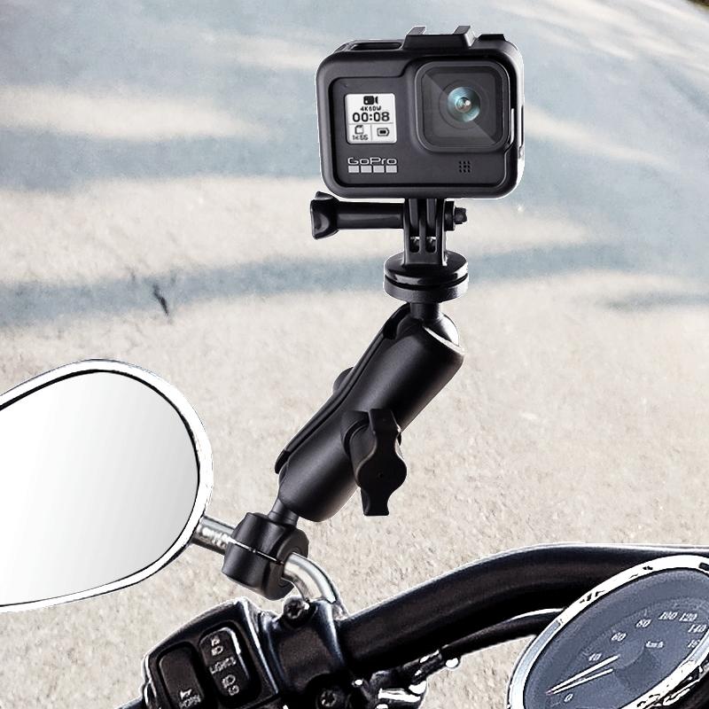 Universal Motorcycle Mount for Action Cameras with Tripod Adapter and Screw - 9cm