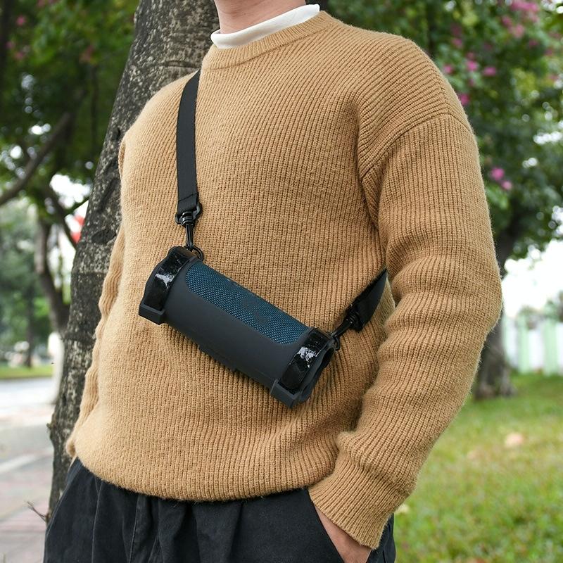 Jbl Flip 6 Speaker Bag with Shoulder Strap - Silicone Case for Travel - Blue