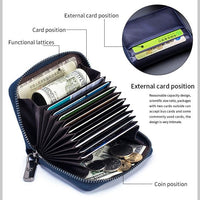 Men'S Leather Card Holder Casual Driver License Wallet - Yellow